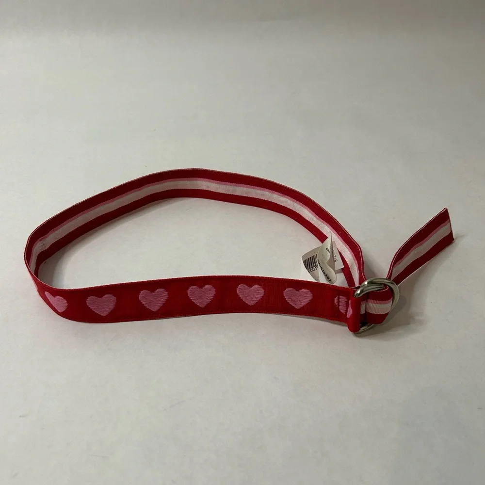 GAP Kids - Red and Pink Heart Patterned and Striped Reversible Belt